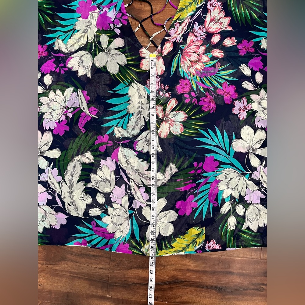 Kona Sol Floral Multicolor Swim Suit -Bathing Suit Cover Up - Picture 6 of 10